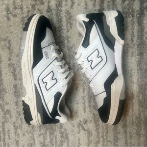 New Balance Kids 550 | Black and White with Rain Cloud Sneakers